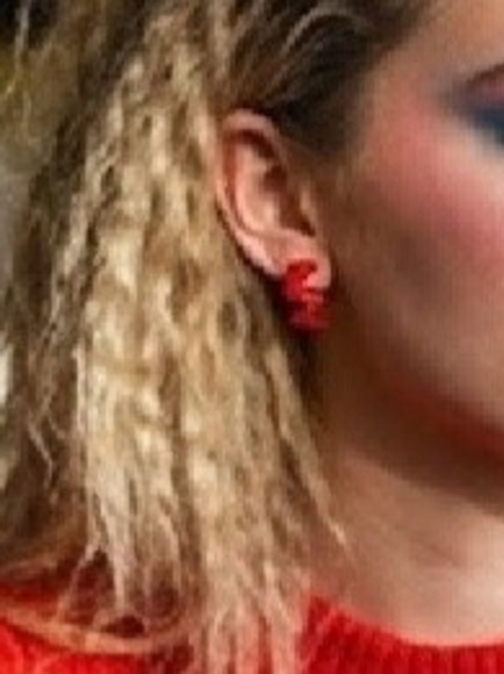 Red Spiral Stud Earrings - Women Jewelry